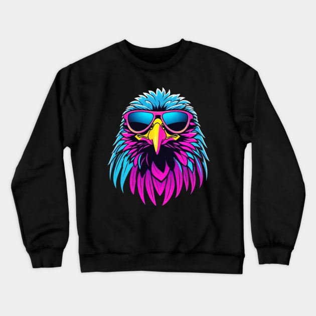 Cool Neon Eagle Crewneck Sweatshirt by VRMonkeyz